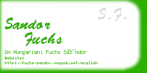 sandor fuchs business card